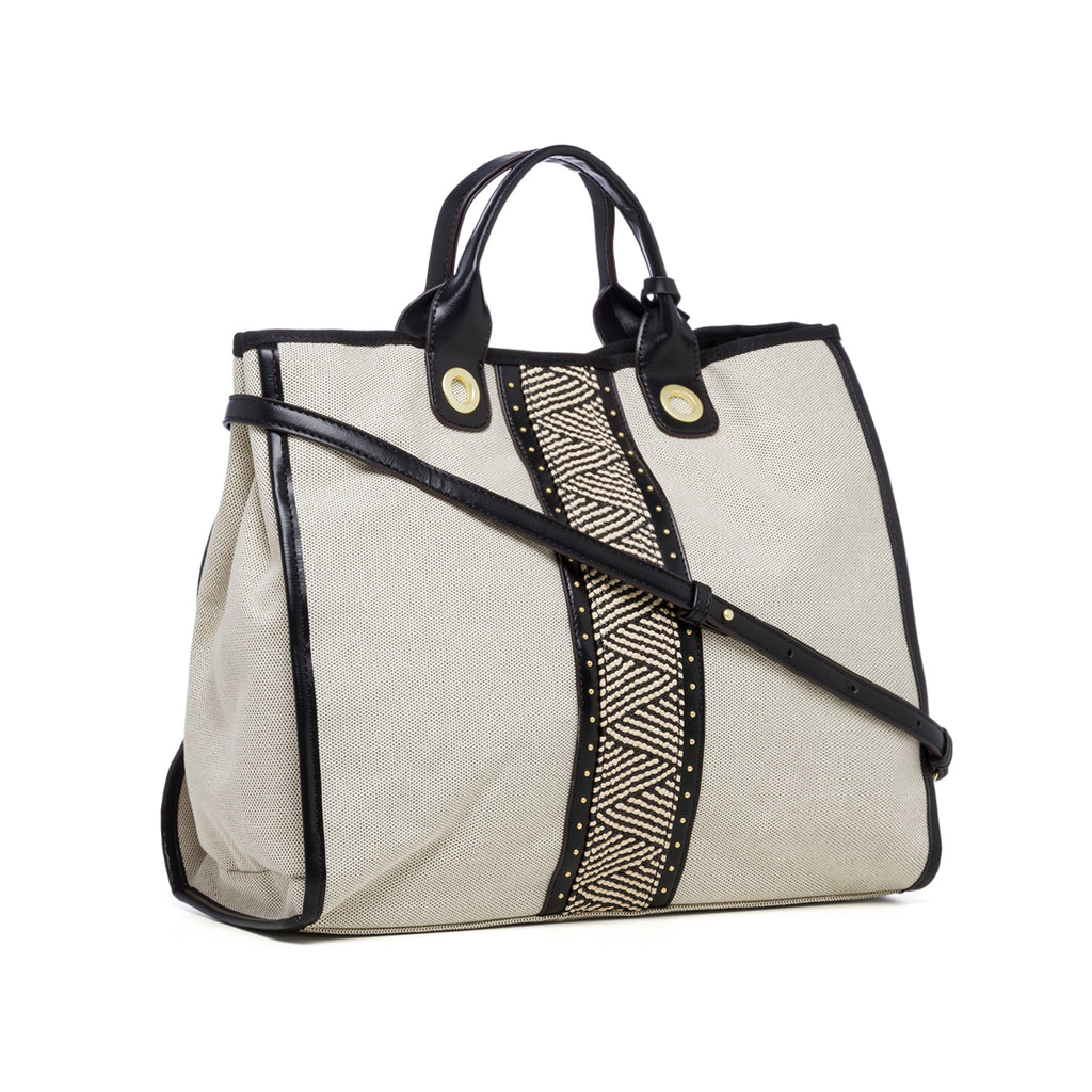 Borsa a mano nera con dettaglio intrecciato Lumberjack Manila