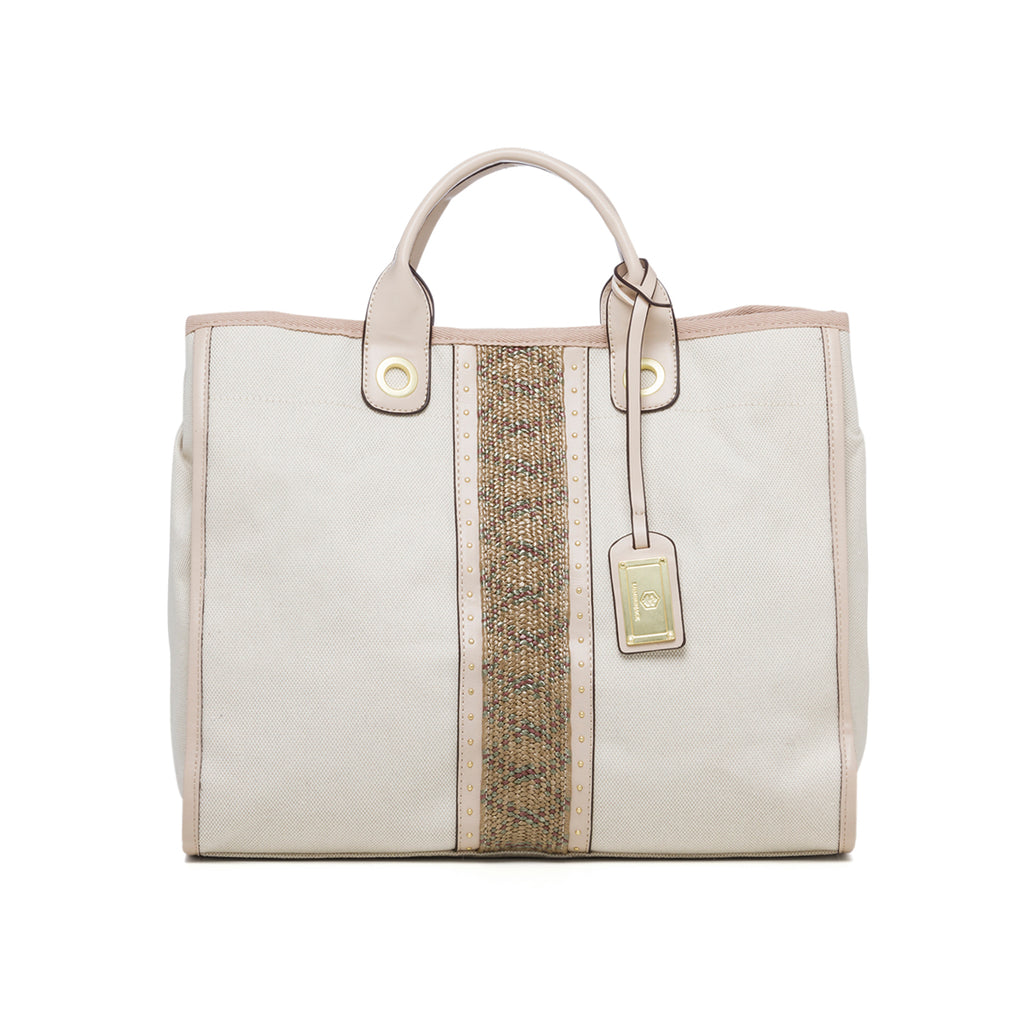 Borsa a mano beige con dettaglio intrecciato Lumberjack Manila