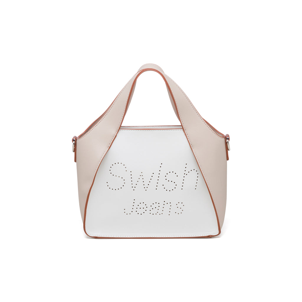 Borsa a mano rosa con dettagli traforati Swish Jeans Irma