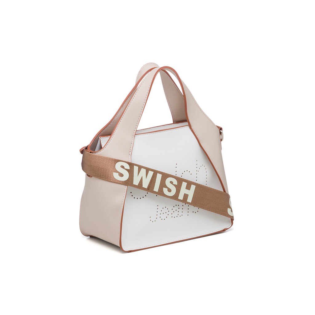 Borsa a mano rosa con dettagli traforati Swish Jeans Irma