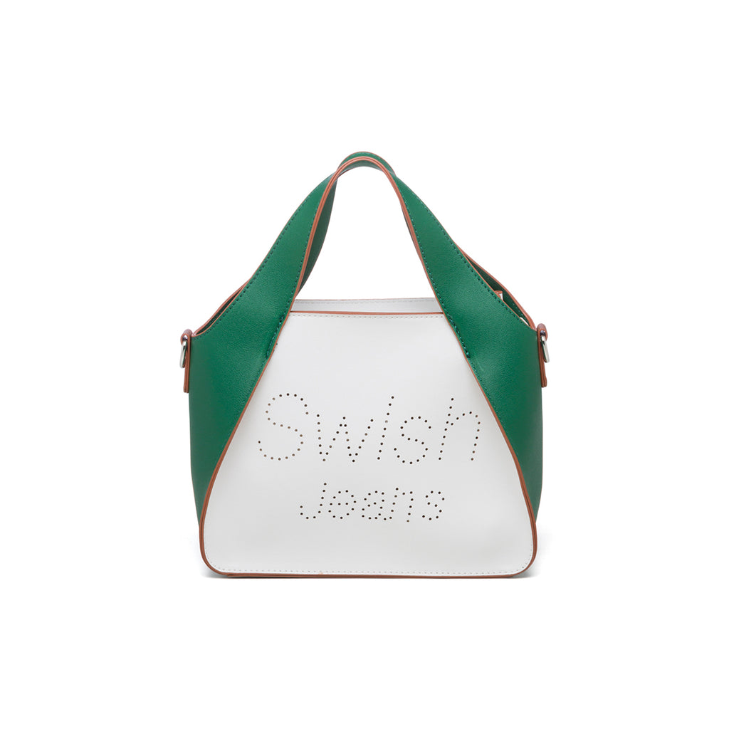 Borsa a mano verde con dettagli traforati Swish Jeans Irma