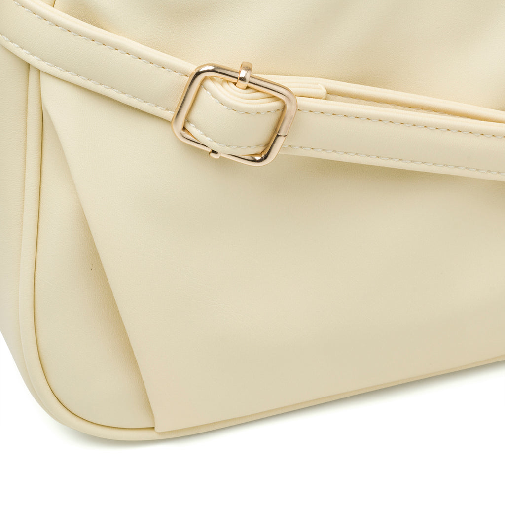 Borsa a mano gialla con manici intrecciati Lora Ferres