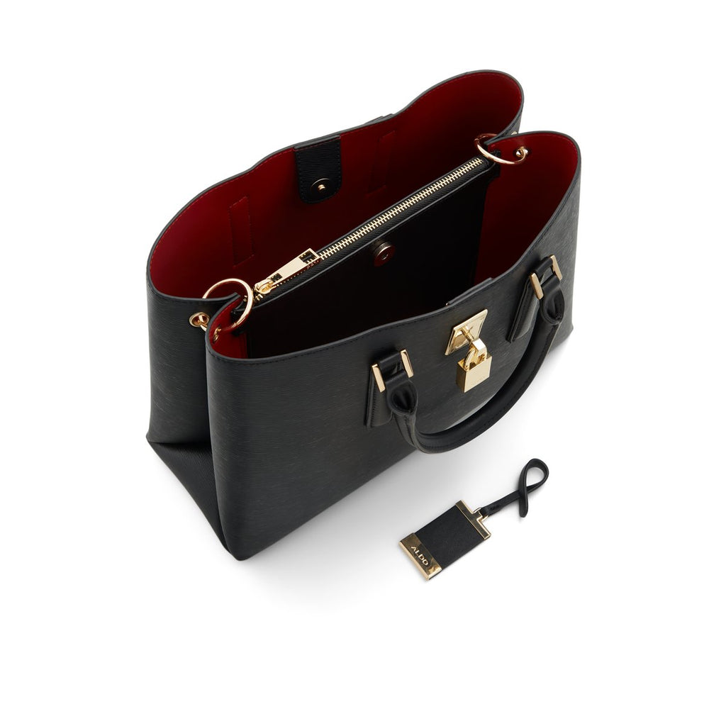 Borsa a mano nera con lucchetto ALDO Areawiel