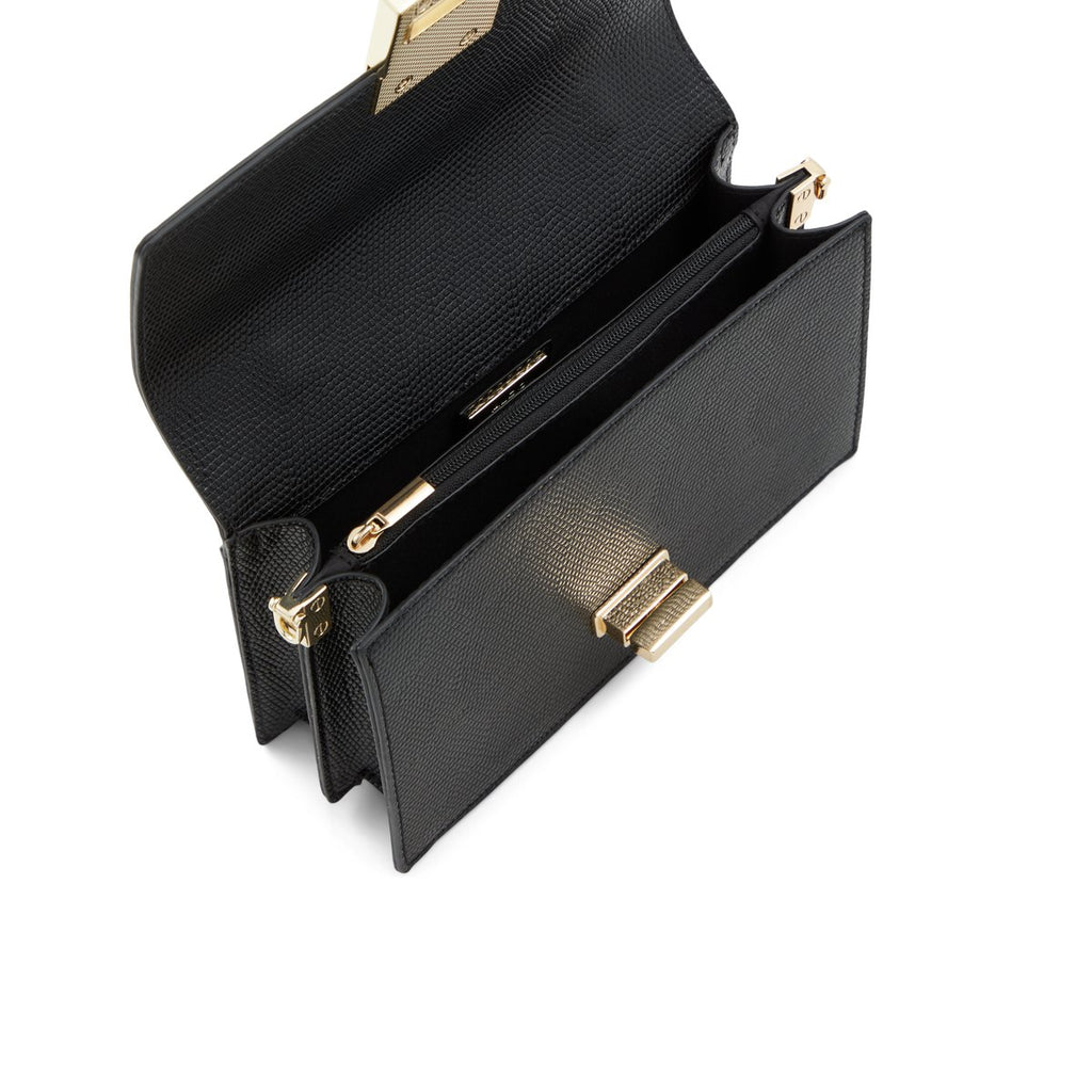 Borsa a mano nera con manico in metallo ALDO Dolban