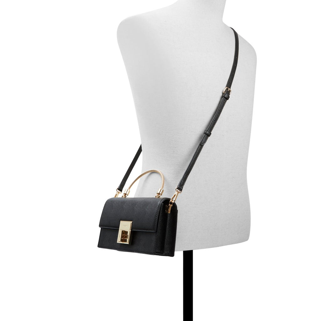 Borsa a mano nera con manico in metallo ALDO Dolban