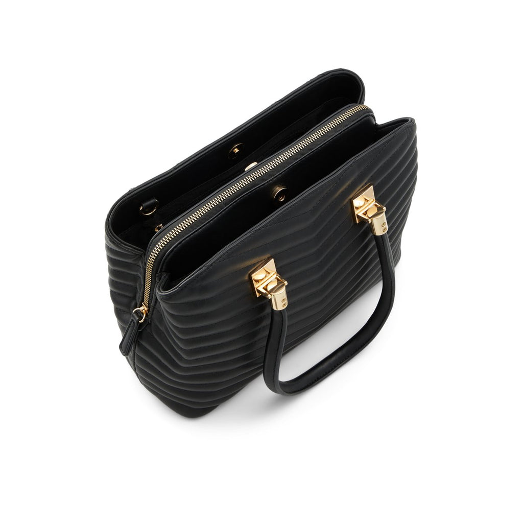 Borsa a mano nera in pelle vegana effetto trapuntato Call It Spring Solangex