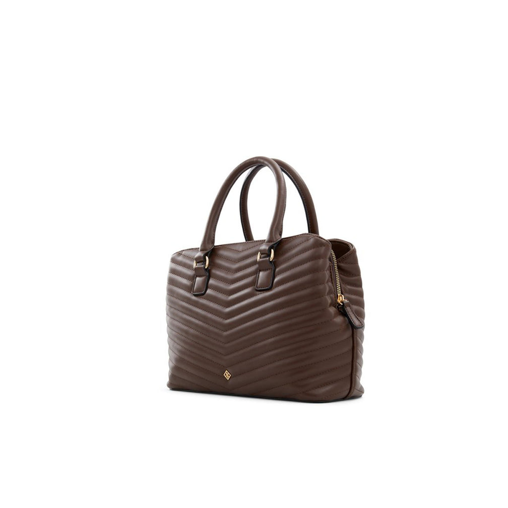 Borsa a mano marrone in pelle vegana effetto trapuntato Call It Spring Solangex