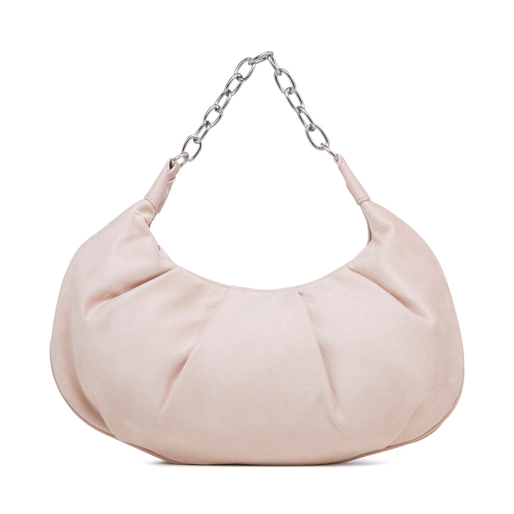 Borsa a mano beige effetto arricciato Lora Ferres