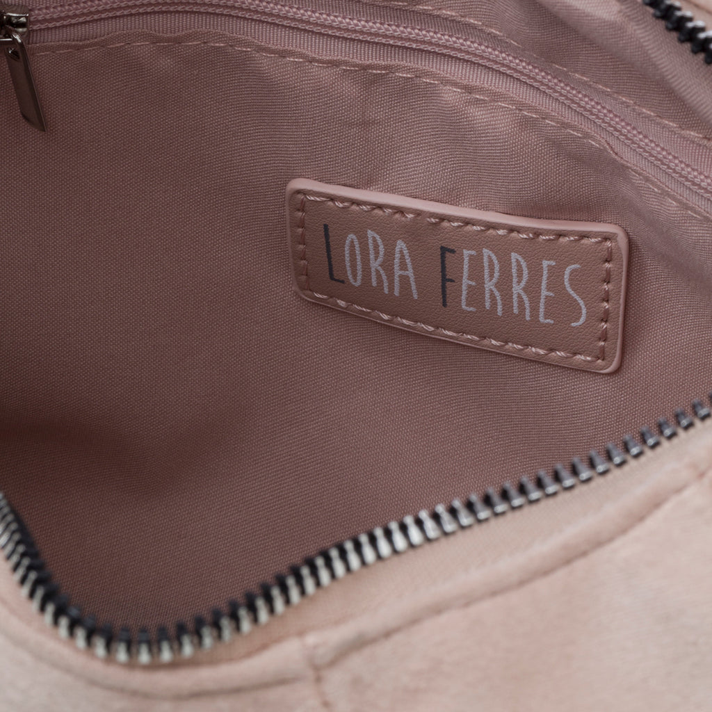 Borsa a mano beige effetto arricciato Lora Ferres