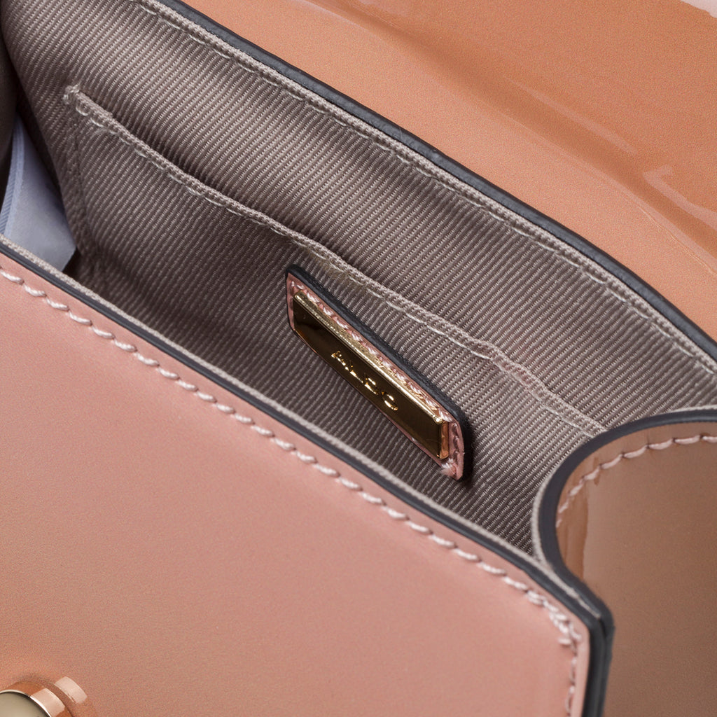 Borsa a mano marrone effetto vernice ALDO Rotorua