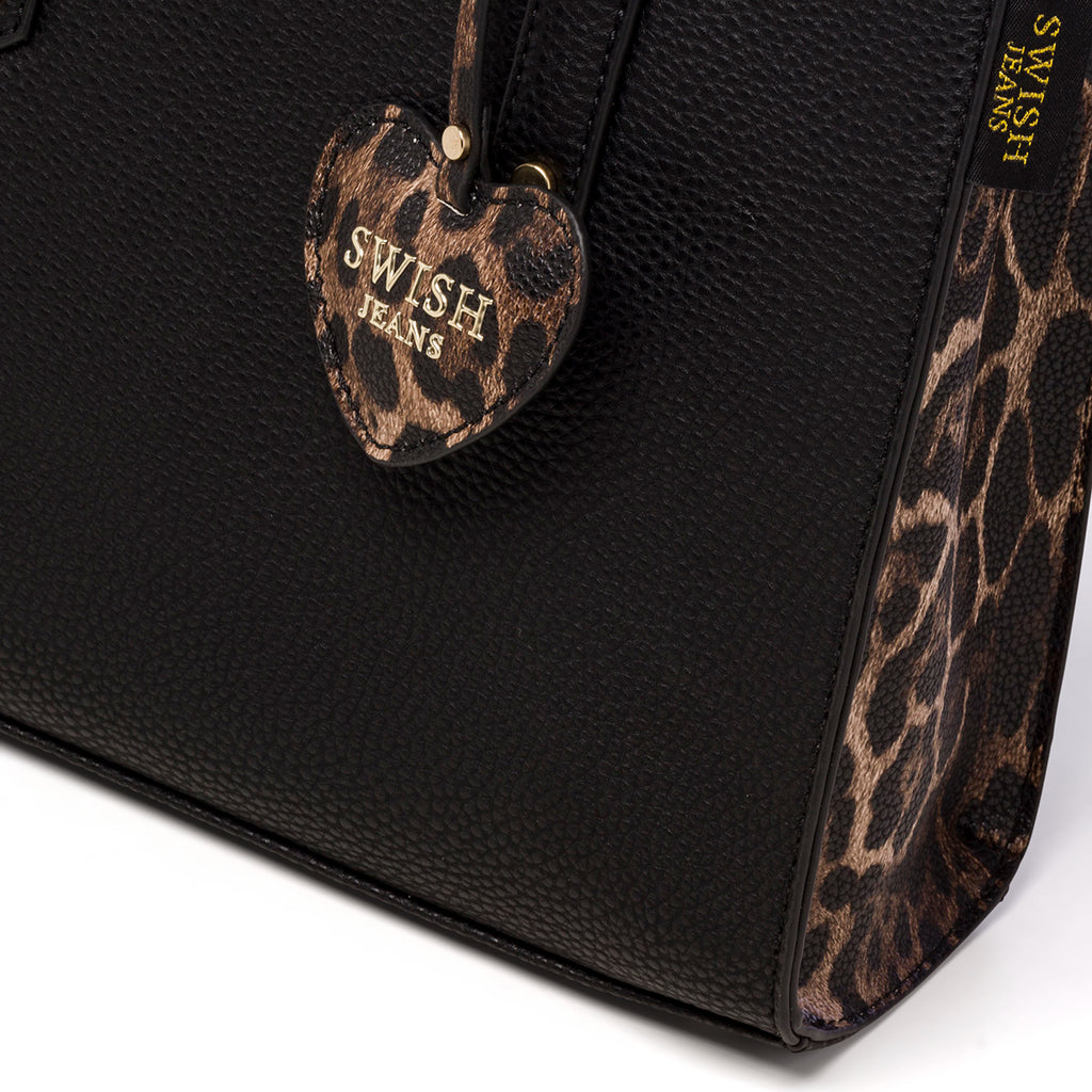Borsa a mano da donna con fantasia animalier Swish Jeans
