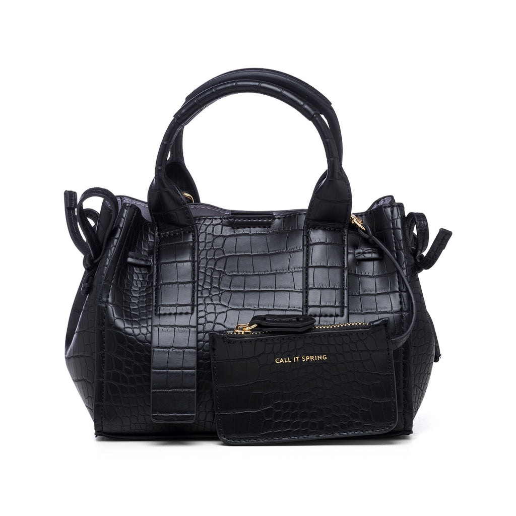 Borsa a mano nera in pelle vegana effetto cocco Call It Spring Daffi
