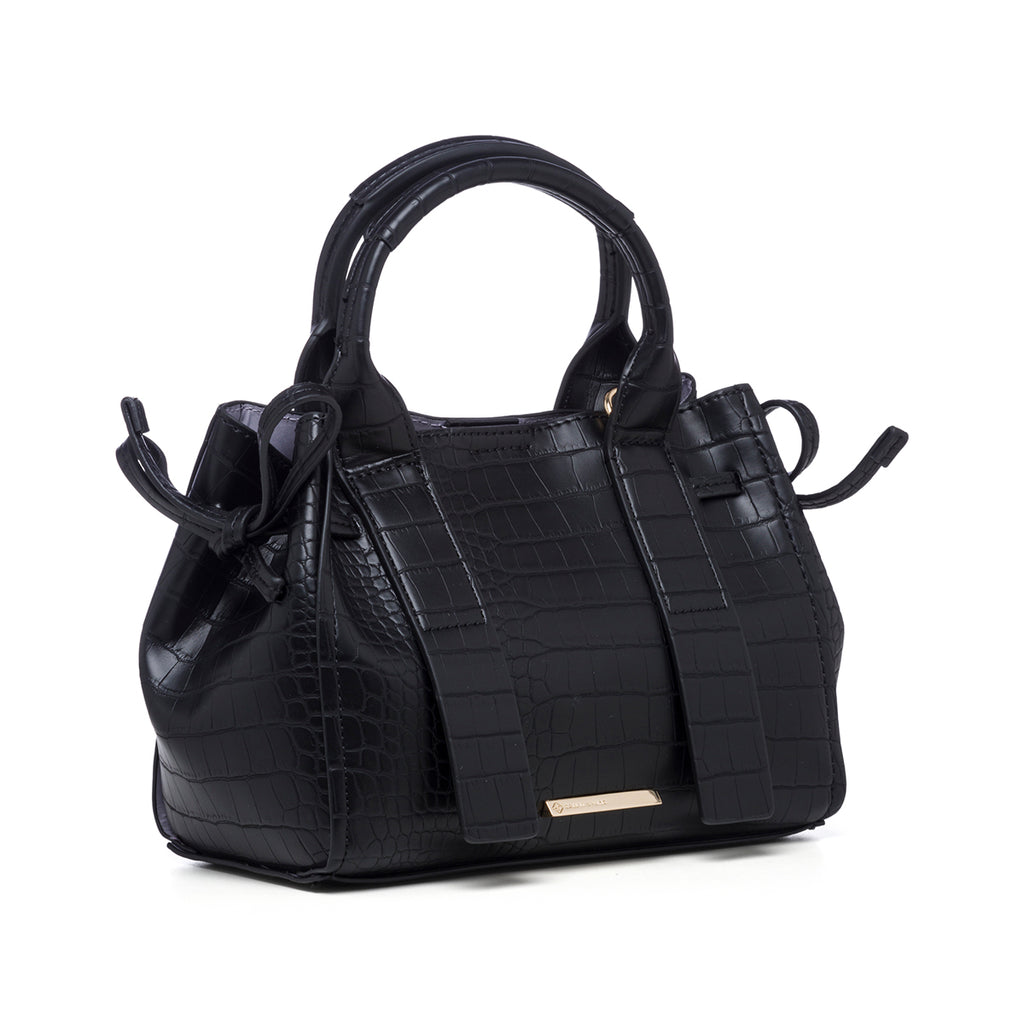 Borsa a mano nera in pelle vegana effetto cocco Call It Spring Daffi