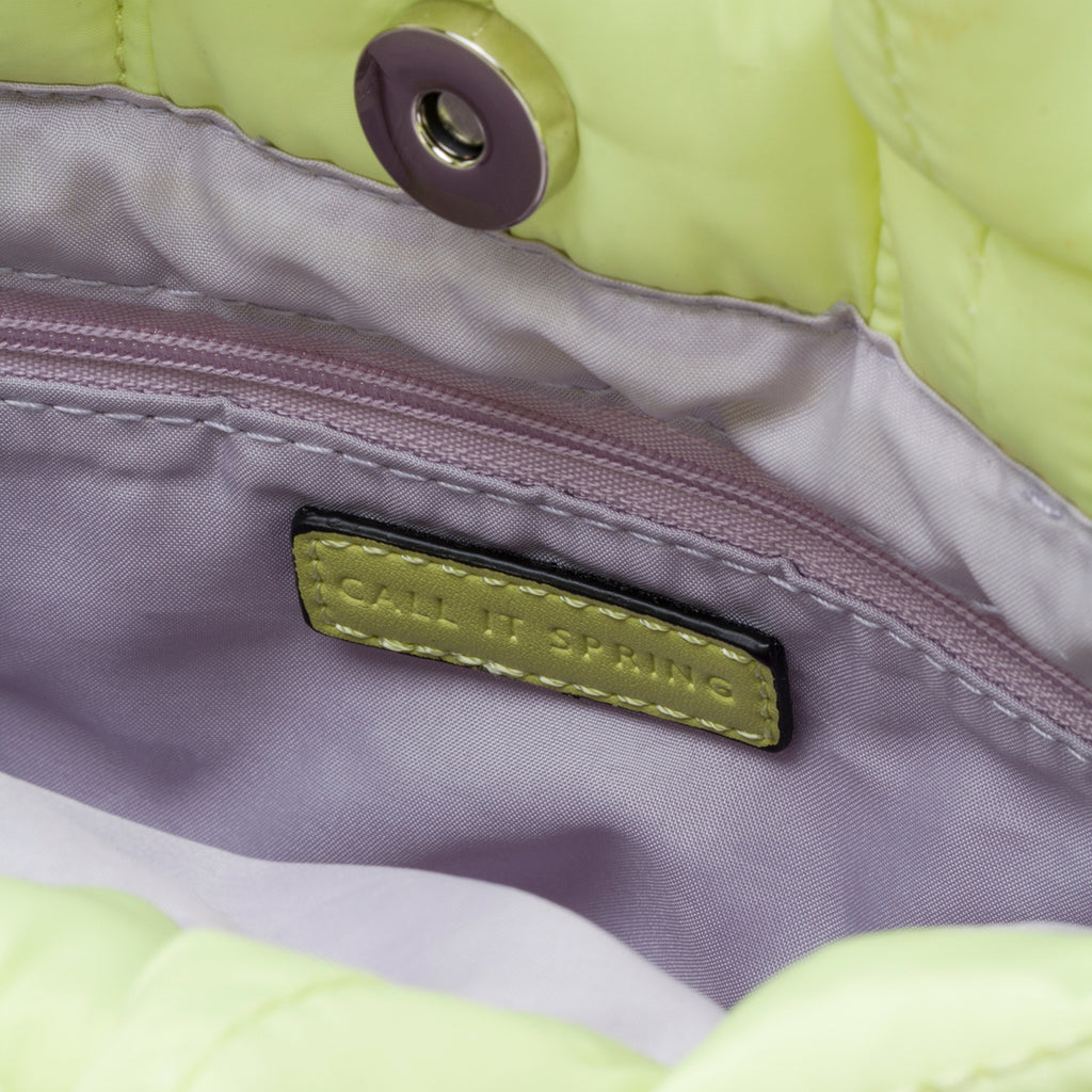 Borsa a mano lime in pelle vegana trapuntata Call It Spring Daydreamer