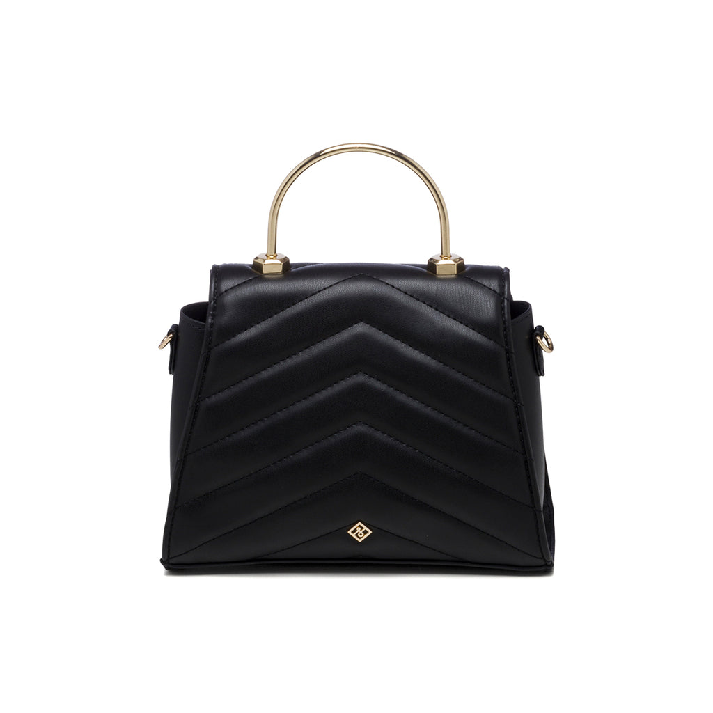 Borsa a mano nera in pelle vegana trapuntata Call It Spring Victoire