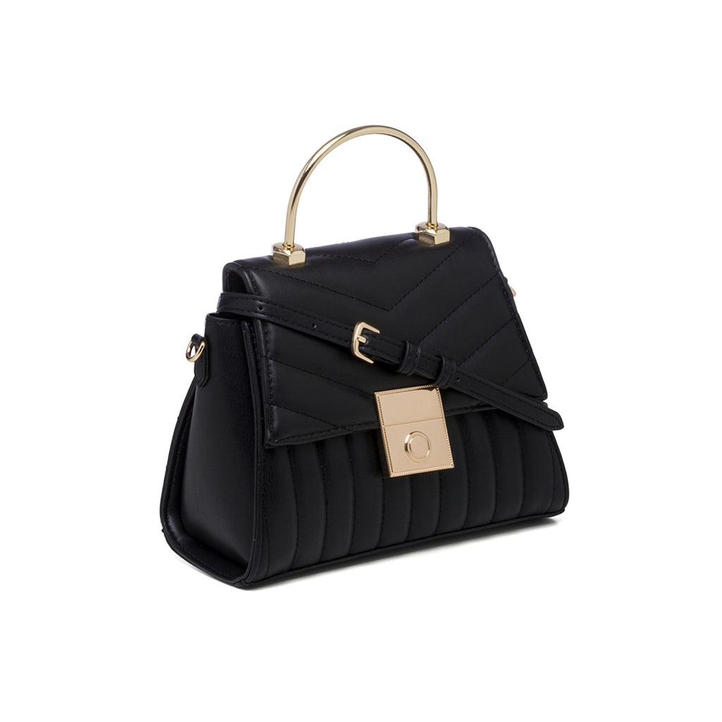 Borsa a mano nera in pelle vegana trapuntata Call It Spring Victoire