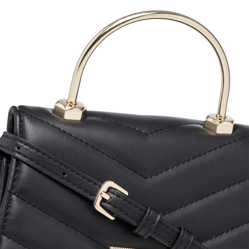 Borsa a mano nera in pelle vegana trapuntata Call It Spring Victoire