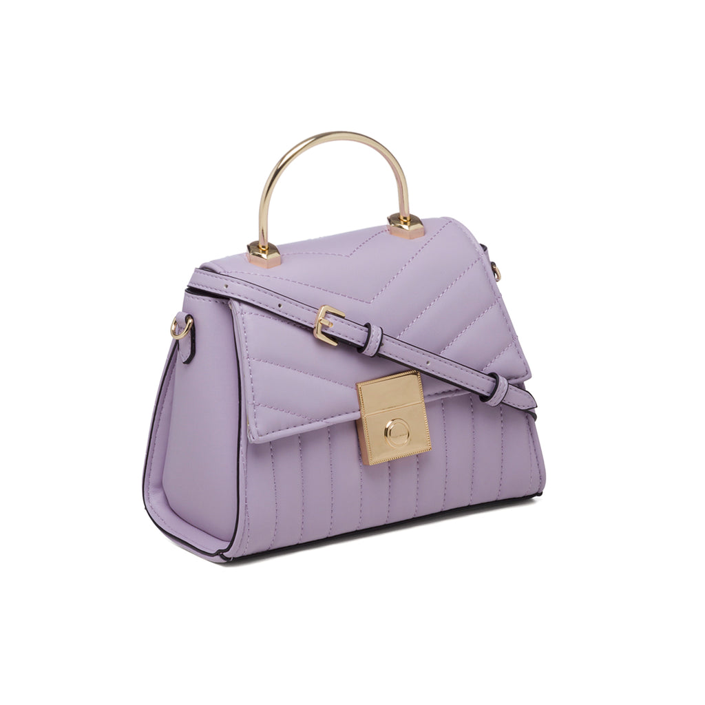 Borsa a mano lilla in pelle vegana trapuntata Call It Spring Victoire