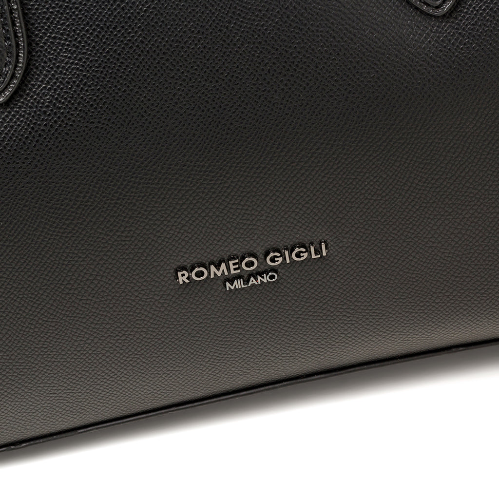 Borsa a mano nera da donna con monogramma Romeo Gigli Milano Gama