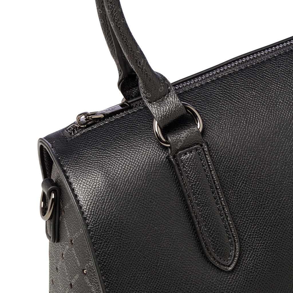 Borsa a mano nera da donna con monogramma Romeo Gigli Milano Gama