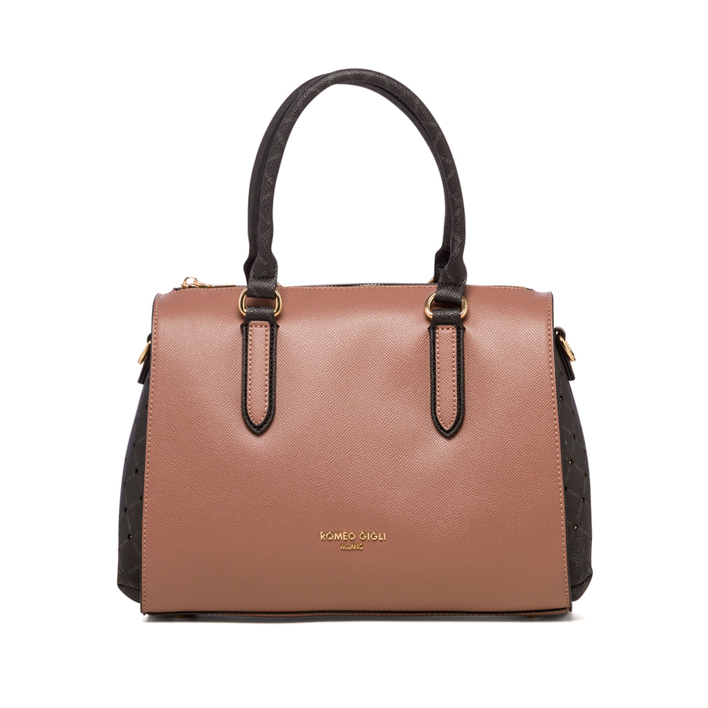 Borsa a mano rosa antico da donna con monogramma Romeo Gigli Milano Gama