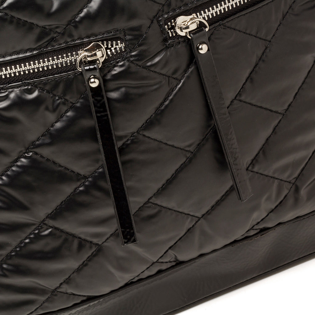 Borsa a mano nera trapuntata da donna Romeo Gigli Milano Reagan