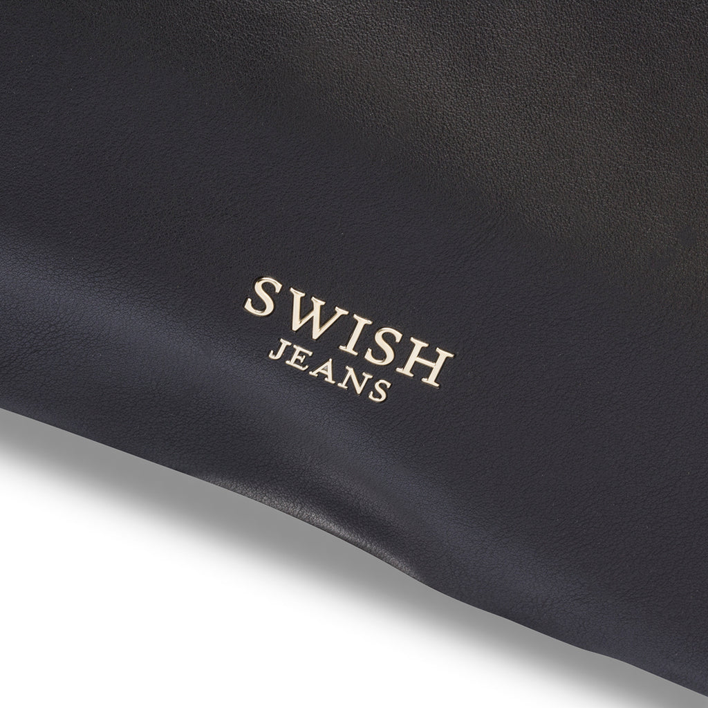 Borsa a mano nera da donna con strass Swish Jeans