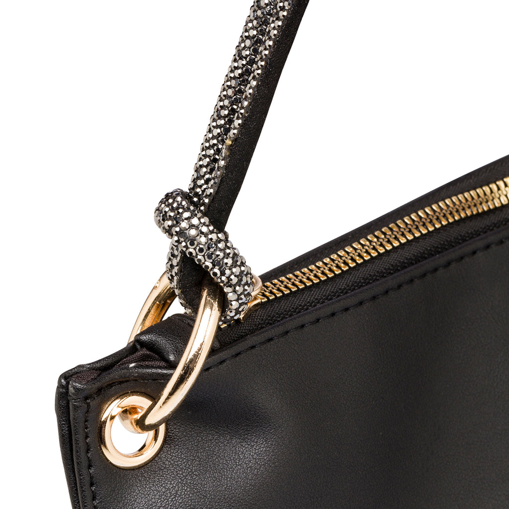 Borsa a mano nera da donna con strass Swish Jeans