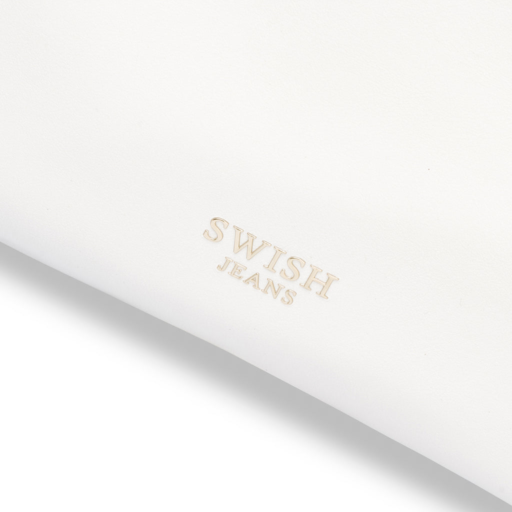 Borsa a mano bianca da donna con strass Swish Jeans