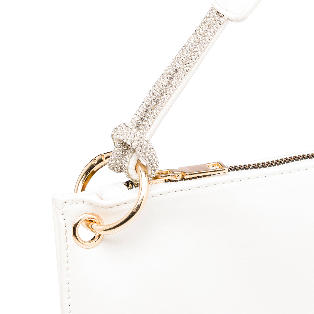 Borsa a mano bianca da donna con strass Swish Jeans