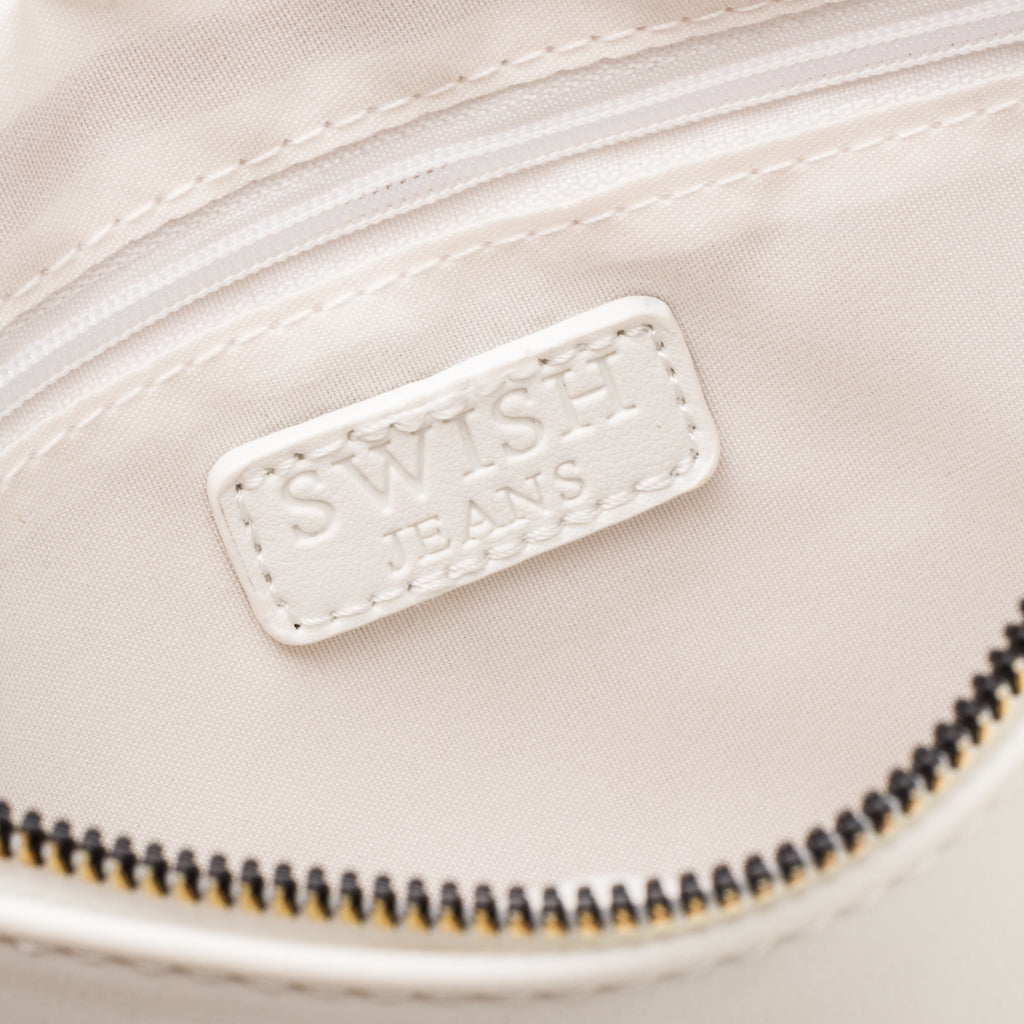 Borsa a mano bianca da donna con strass Swish Jeans