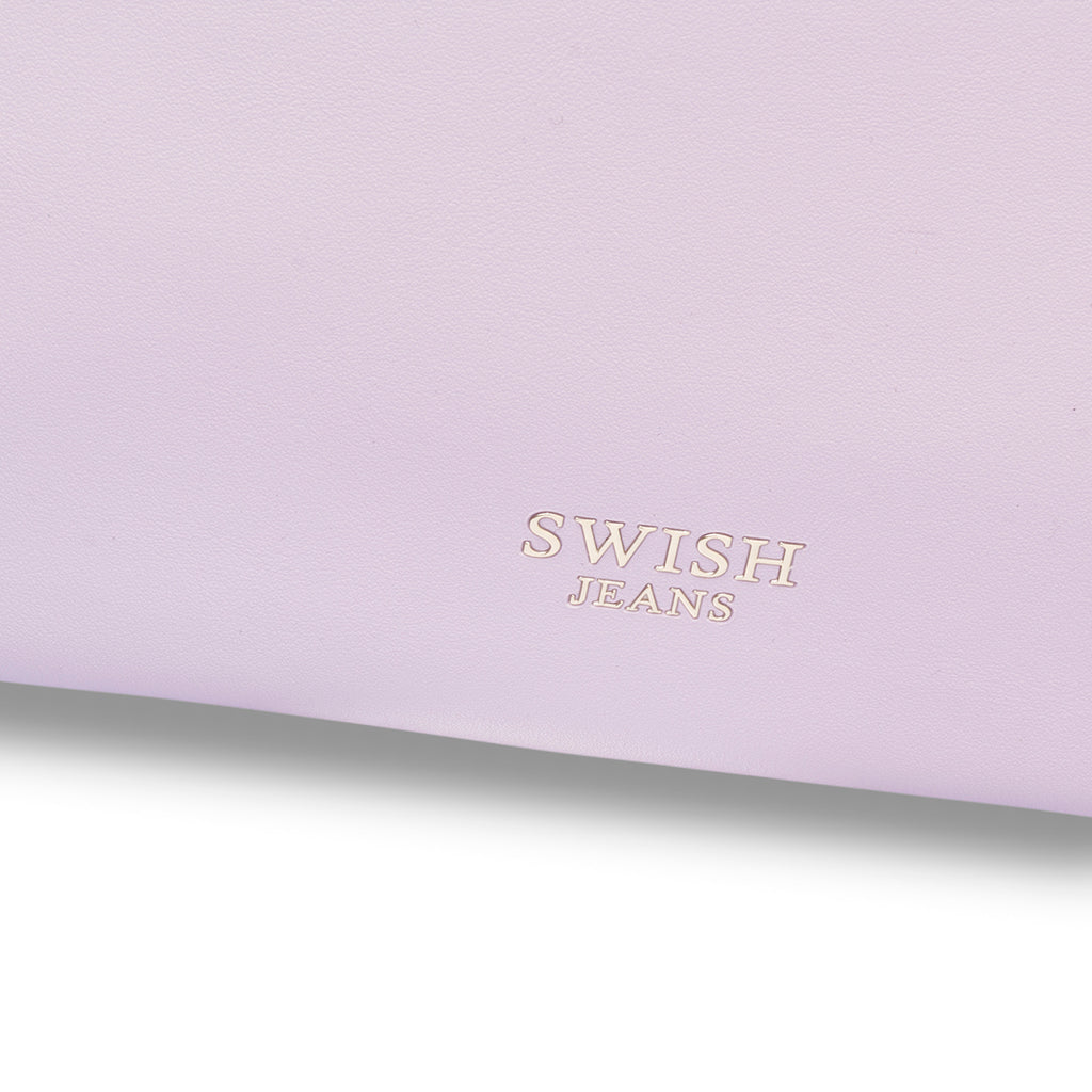 Borsa a mano lilla da donna con strass Swish Jeans