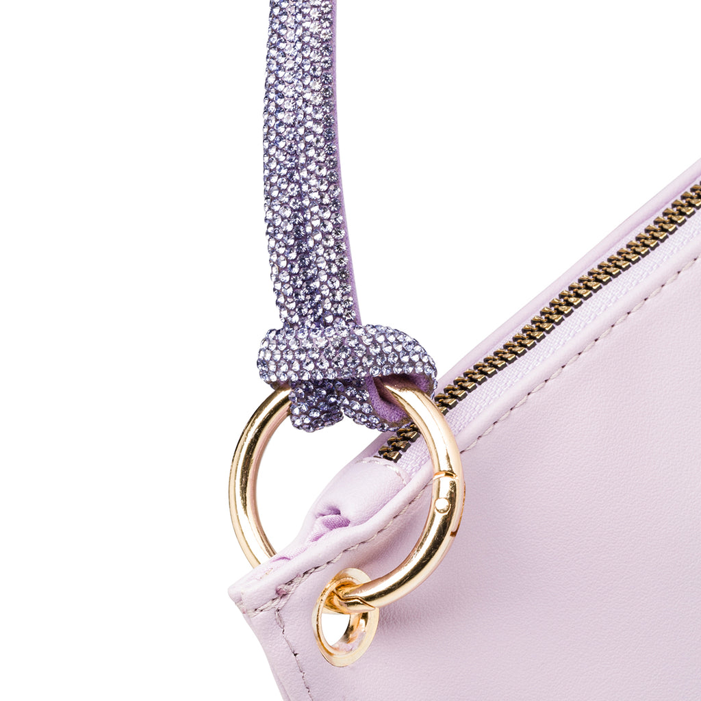 Borsa a mano lilla da donna con strass Swish Jeans