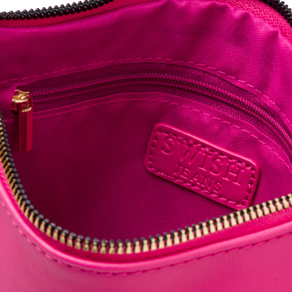Borsa a mano fucsia da donna con strass Swish Jeans