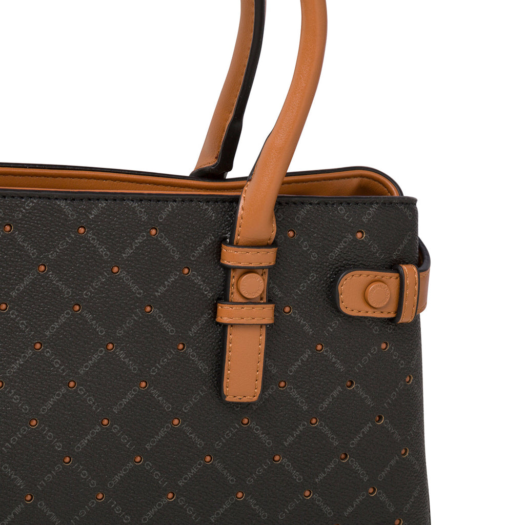 Borsa a mano nera con monogramma da donna Romeo Gigli Milano Gama