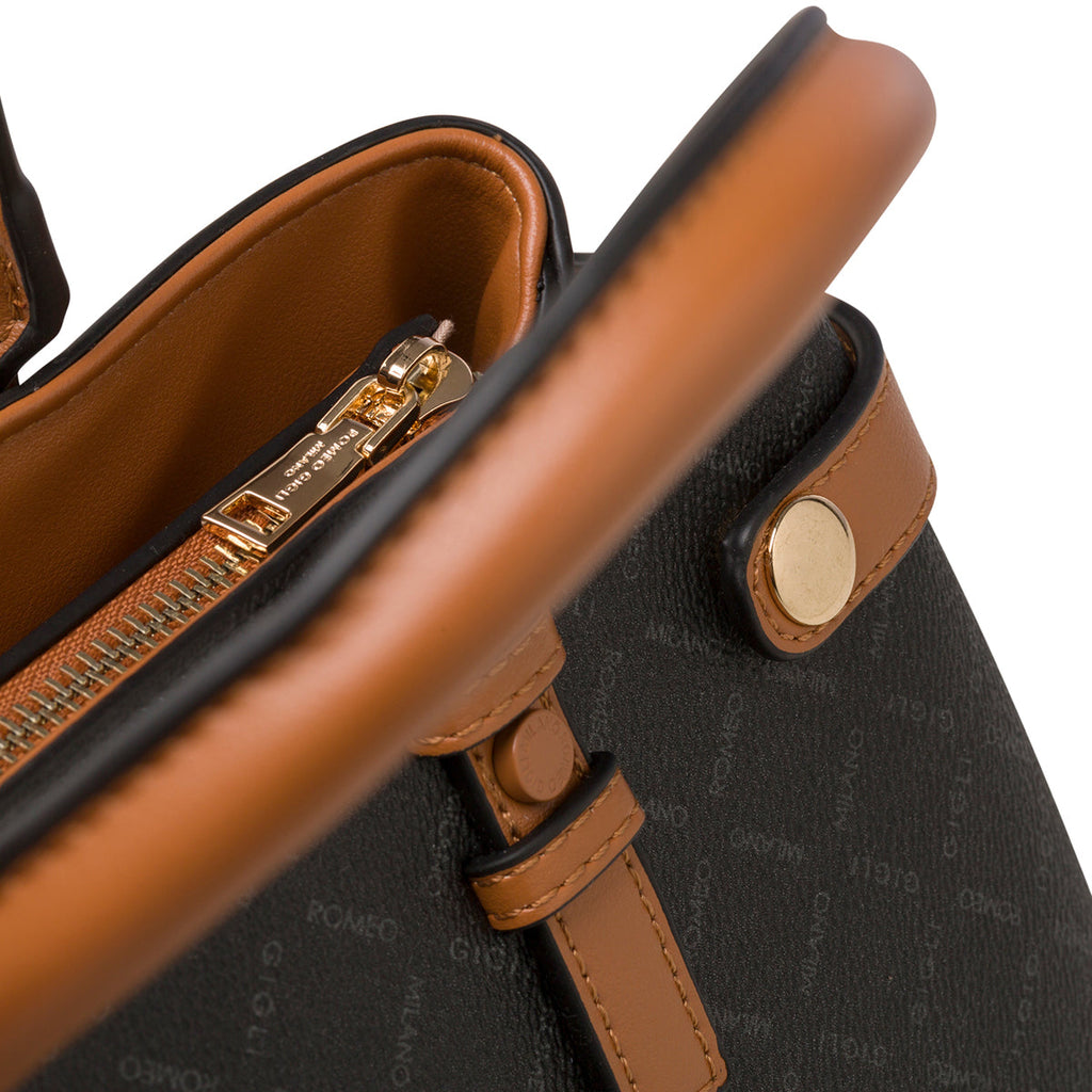 Borsa a mano nera con monogramma da donna Romeo Gigli Milano Gama