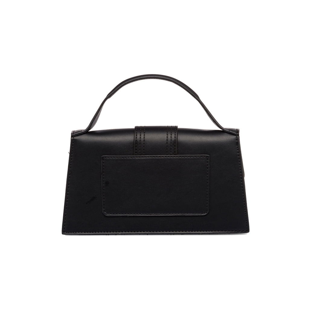 Borsa a mano nera da donna con logo in metallo Swish Jeans