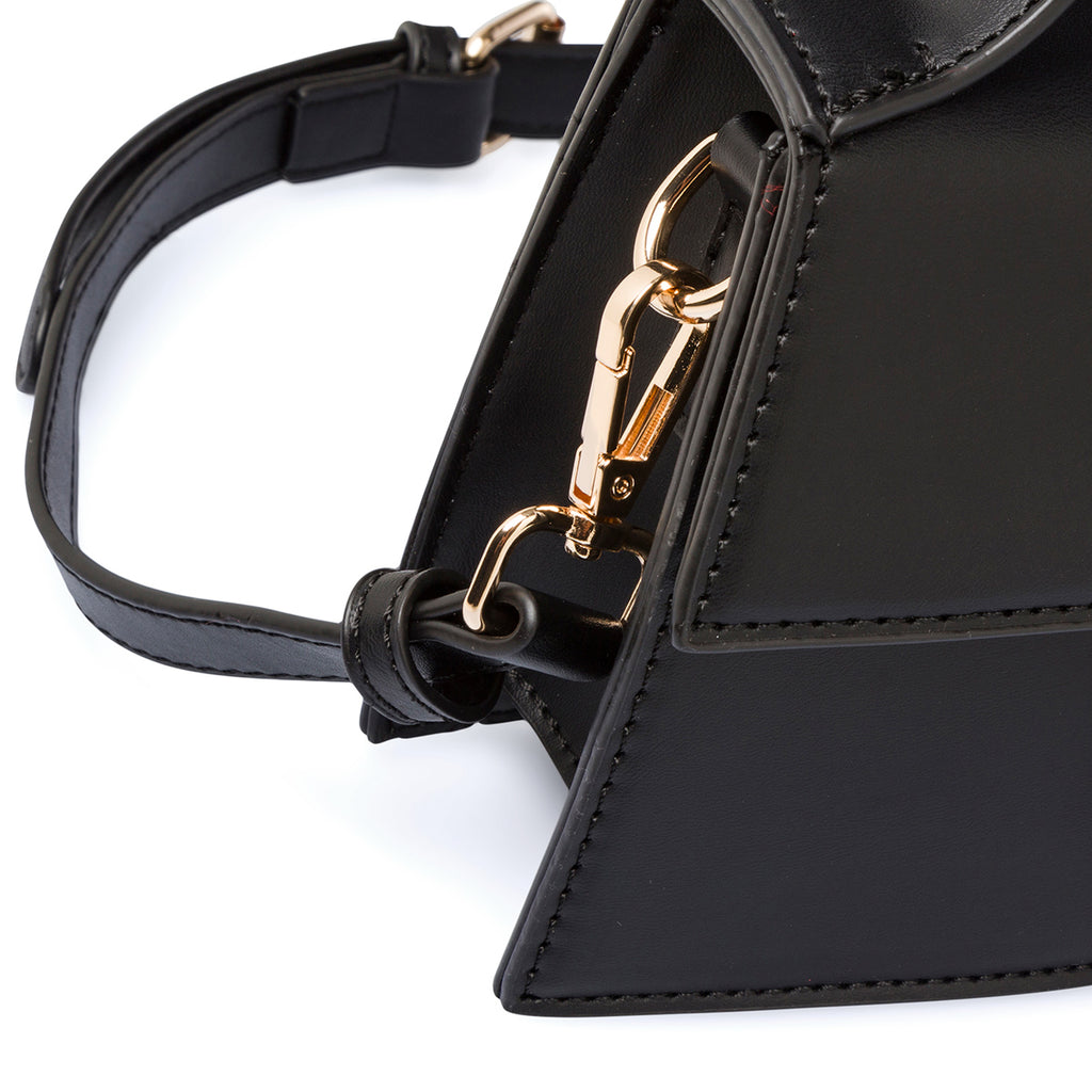 Borsa a mano nera da donna con logo in metallo Swish Jeans