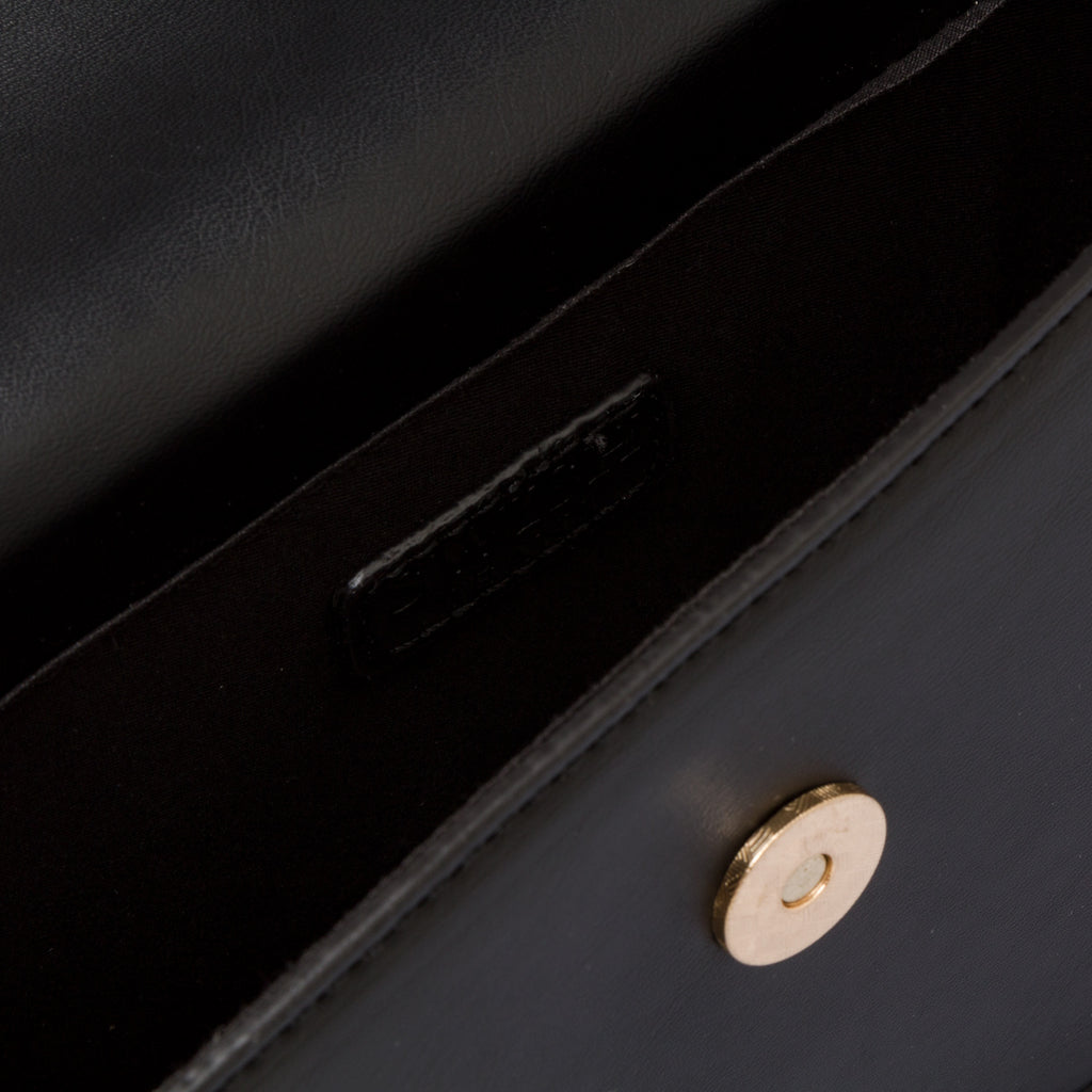 Borsa a mano nera da donna con logo in metallo Swish Jeans