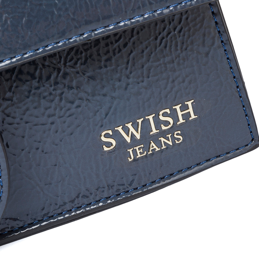 Borsa a mano grigia da donna con logo in metallo Swish Jeans