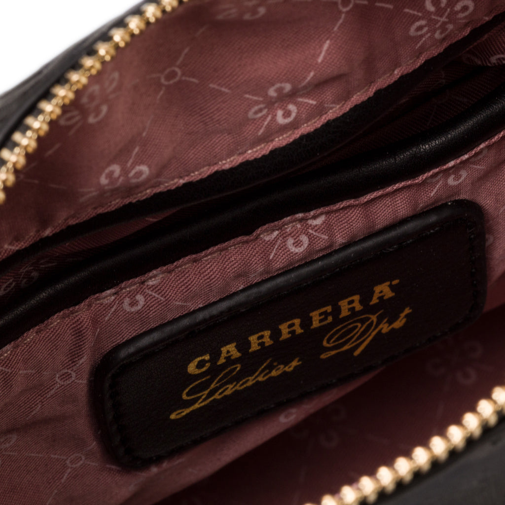 Borsa a spalla nera da donna con monogramma Carrera Ilary