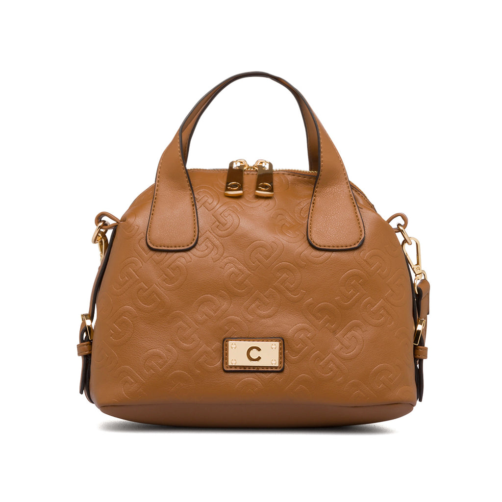 Borsa a spalla marrone da donna con monogramma Carrera Ilary