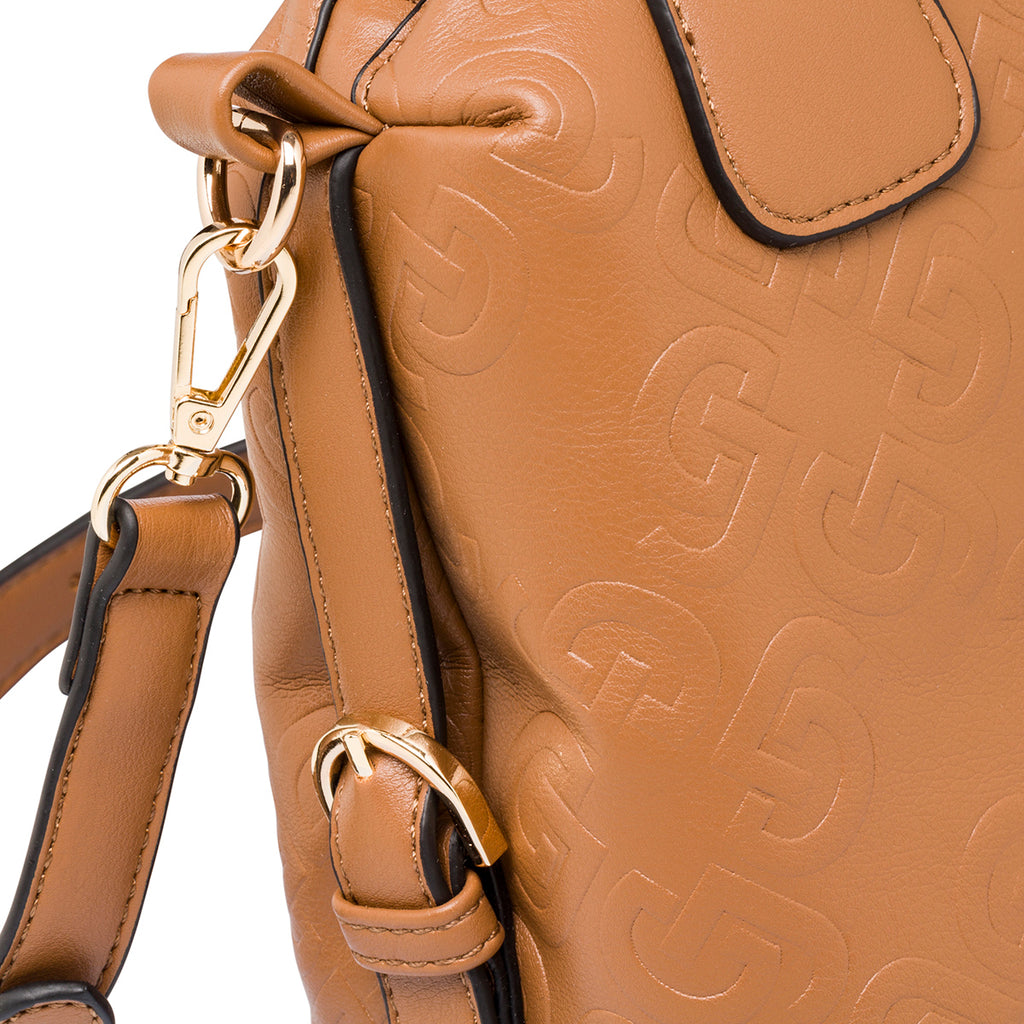 Borsa a spalla marrone da donna con monogramma Carrera Ilary