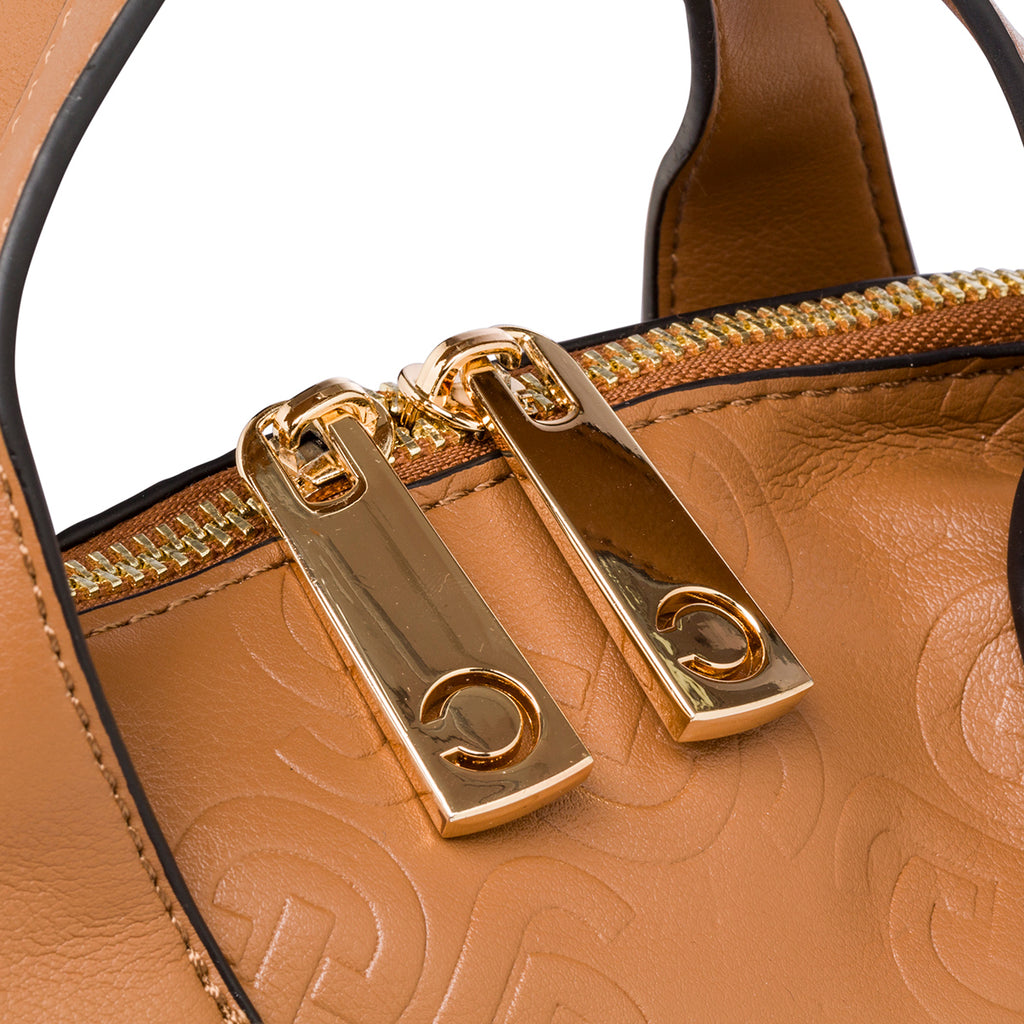 Borsa a spalla marrone da donna con monogramma Carrera Ilary