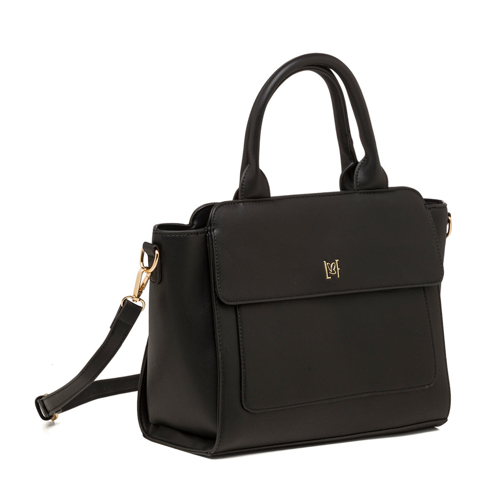 Borsa a mano nera da donna con chiusura a zip Lora Ferres