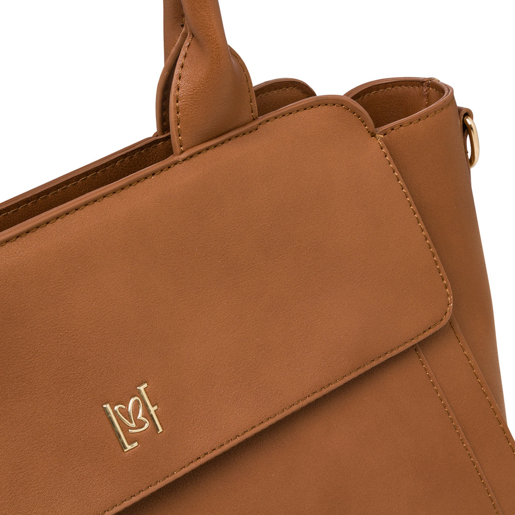 Borsa a mano marrone da donna con chiusura a zip Lora Ferres