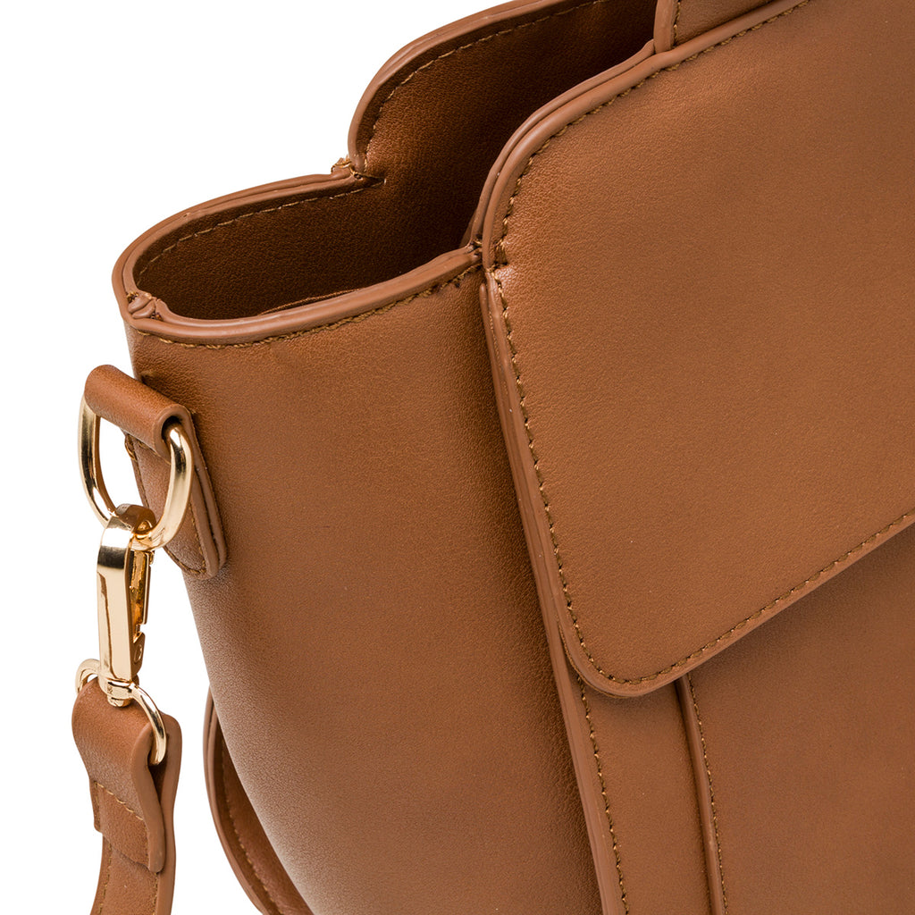 Borsa a mano marrone da donna con chiusura a zip Lora Ferres