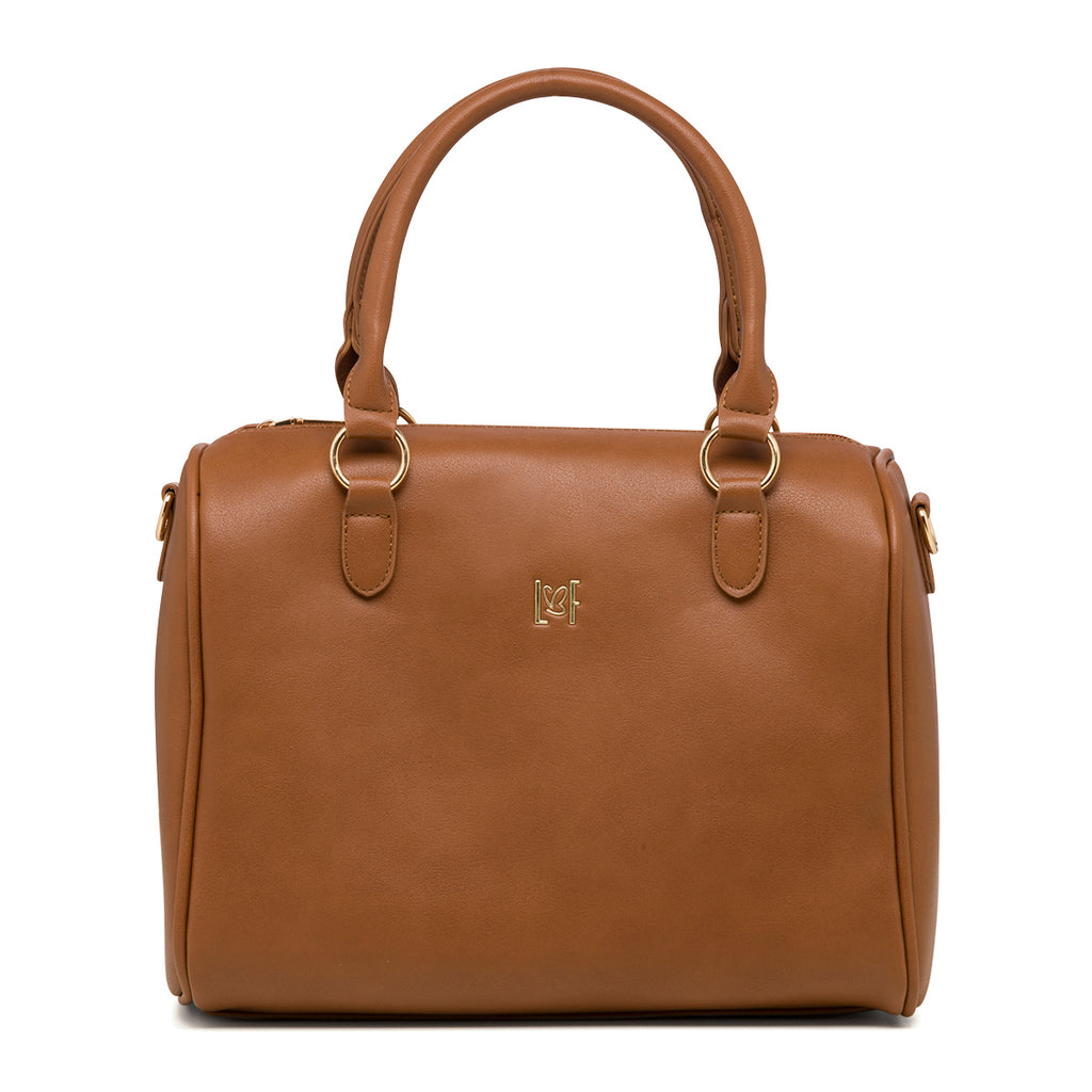 Borsa a mano marrone da donna con tracolla rimovibile Lora Ferres