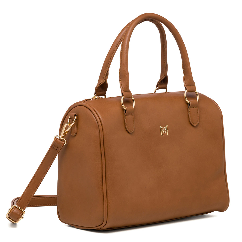 Borsa a mano marrone da donna con tracolla rimovibile Lora Ferres