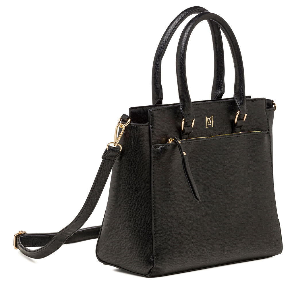 Borsa a mano nera da donna con chiusura a zip lora Ferres